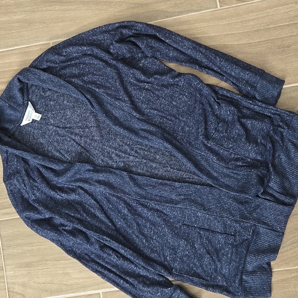 Market & Spruce Navy Cardigan Sweater - Picture 1 of 2